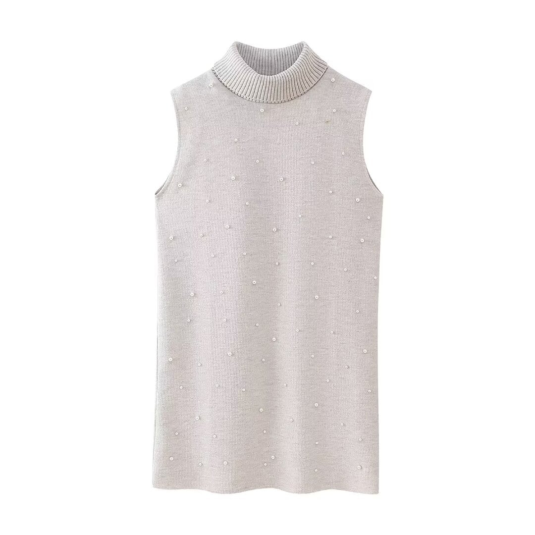 1204012744525742080 Winter Women Clothing Casual Artificial Decorated Pearls Dress - Image 2