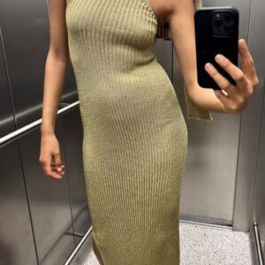 Women Metallic Knitted Loose Dress