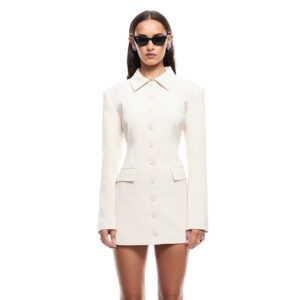 Women Sexy Slim Collared Dress Single Breasted