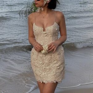 Summer Elegant Beige Floral Dress