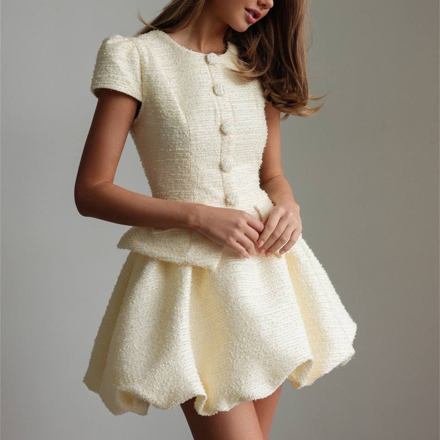 1428437947048263680 Women Clothing Autumn Women Clothing Short Sleeve Bud Top Skirt Two Piece Suit