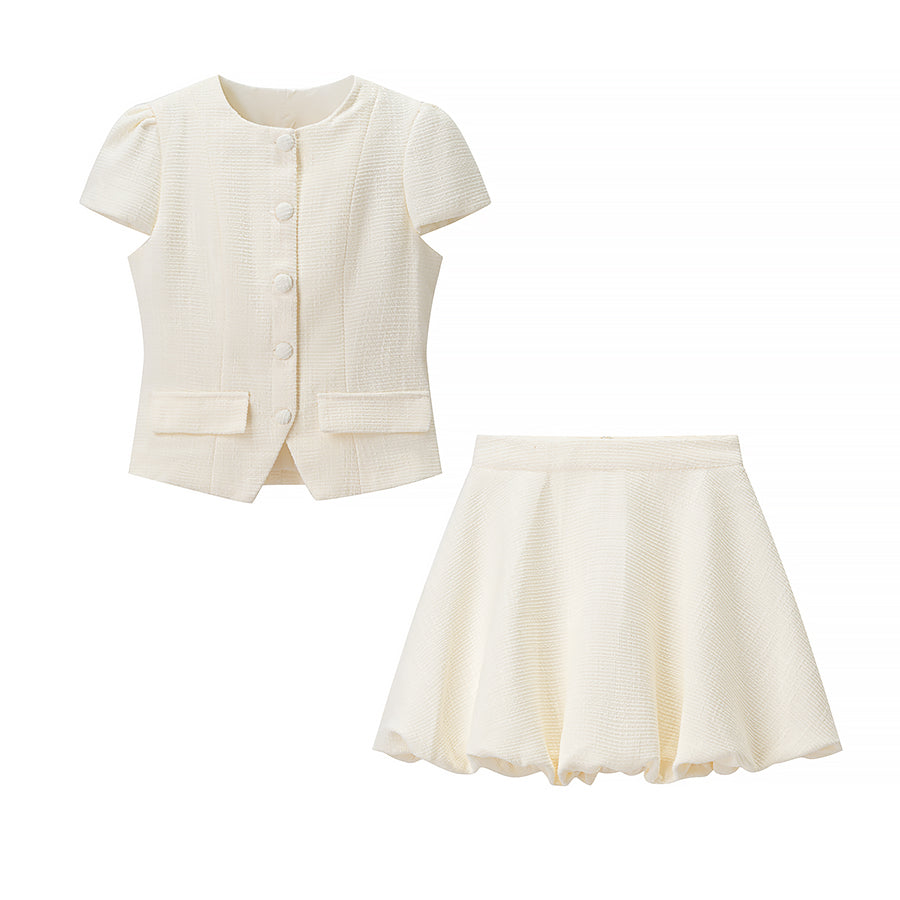 1428438007609819136 Women Clothing Autumn Women Clothing Short Sleeve Bud Top Skirt Two Piece Suit - Image 9