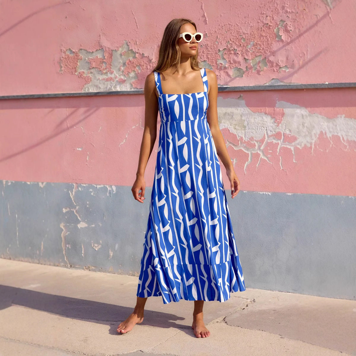 O1CN012nY6lx2HoHcqULH9p__3417629197-0-cib Summer Vacation French Spaghetti Strap Floral Print Maxi Dress - Image 3