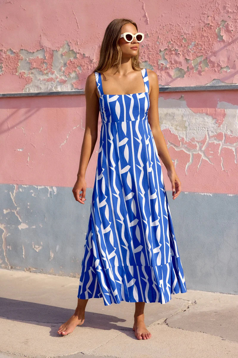 O1CN01GmuSqj2HoHctBVe8v__3417629197-0-cib Summer Vacation French Spaghetti Strap Floral Print Maxi Dress - Image 6