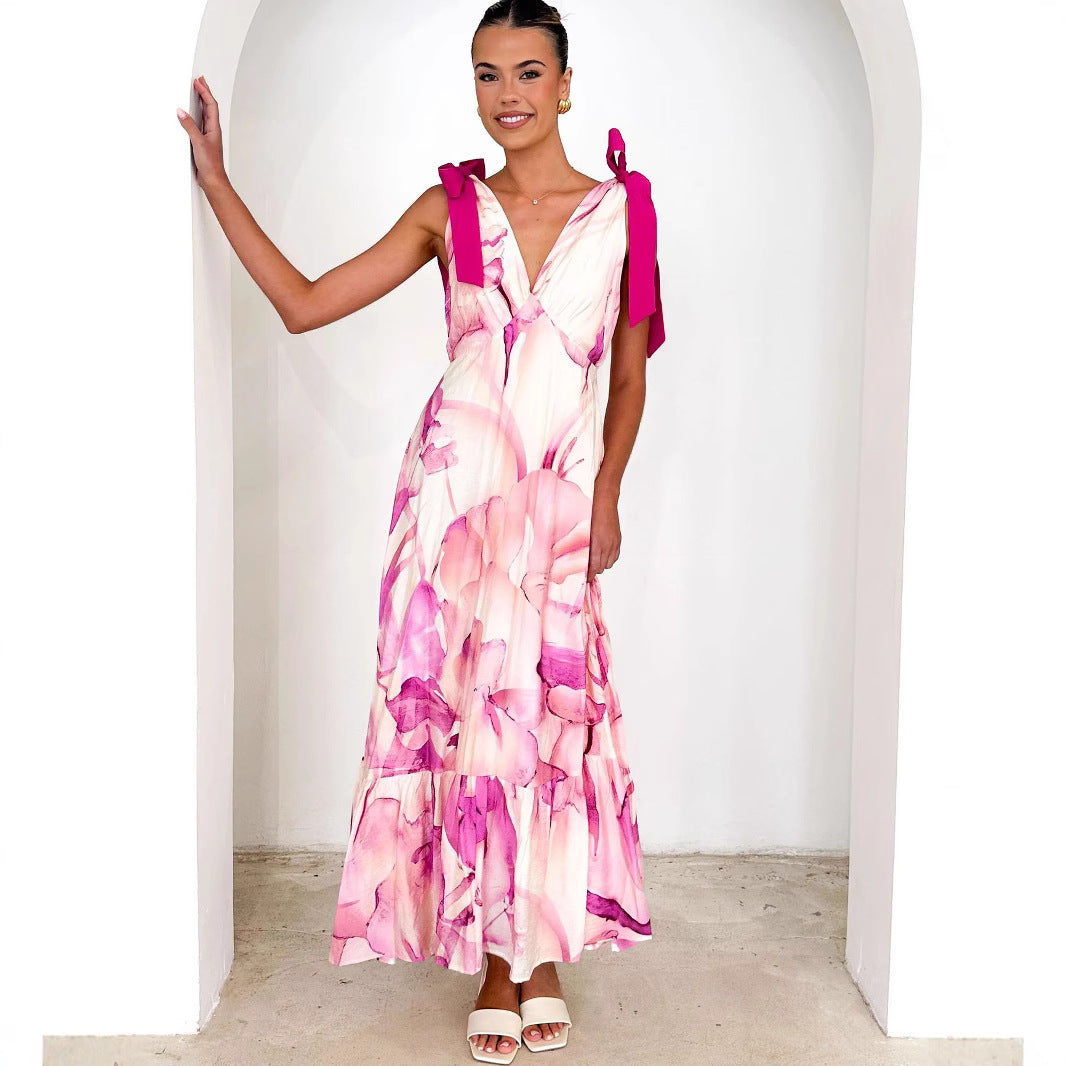 O1CN01GqGLHz2HoHeMSistf__3417629197-0-cib Summer Women Maxi Dress V neck Sleeveless Printed Dress