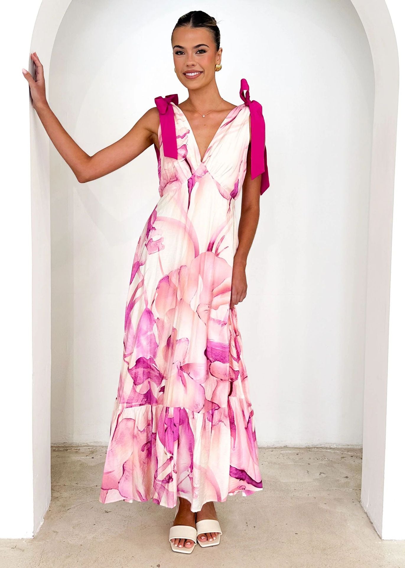 O1CN01eZdAkQ2HoHeOGpmSf__3417629197-0-cib Summer Women Maxi Dress V neck Sleeveless Printed Dress - Image 4