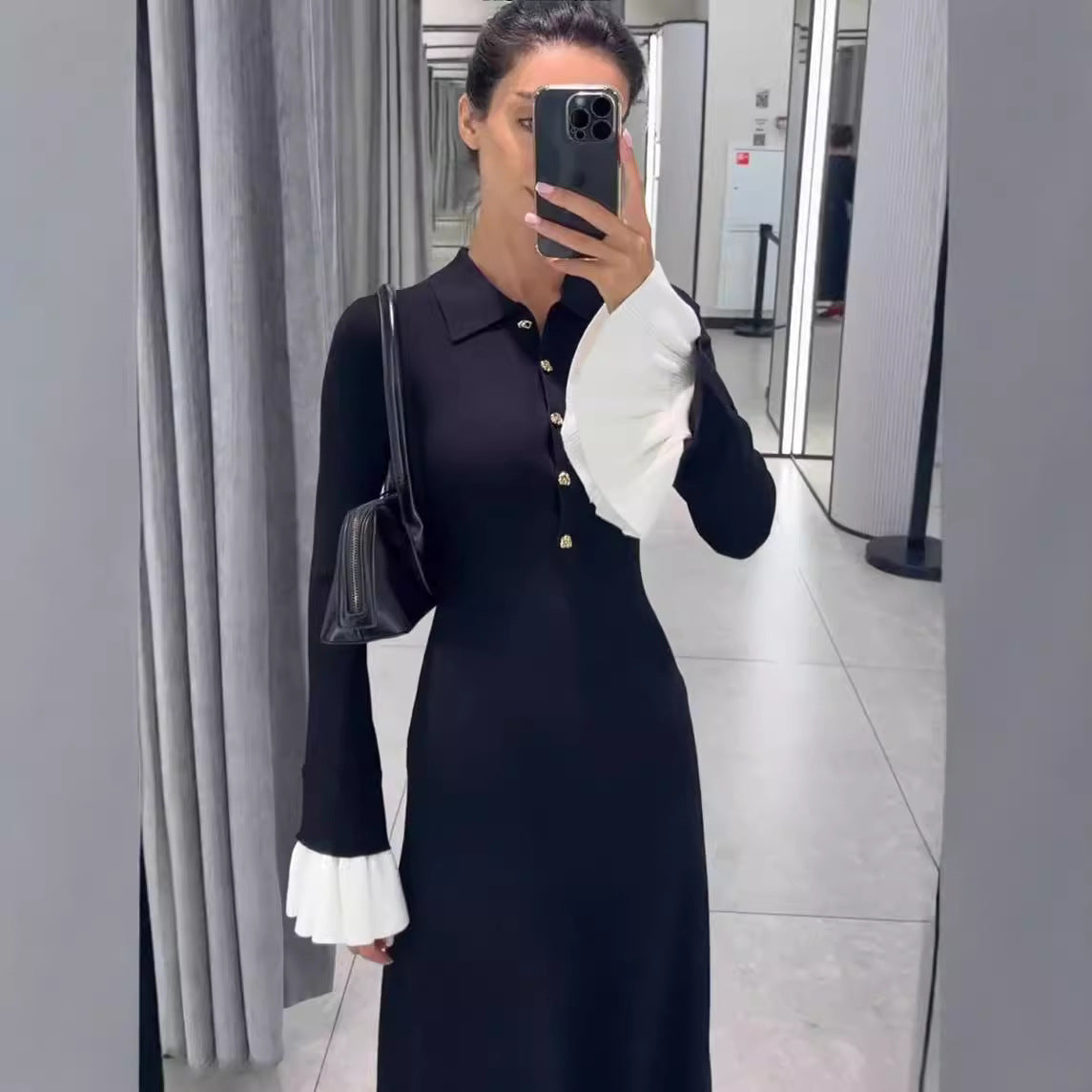 O1CN01sJr4qi1DN1OZAXvwl__2243970203-0-cib Long Sleeved Knitted Maxi Dress Casual Waist Tight Maxi Dress for Women - Image 5
