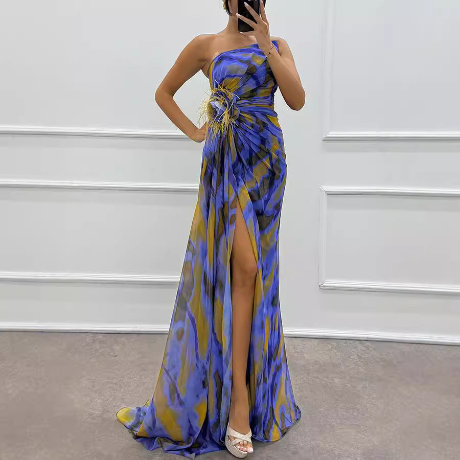 O1CN01wfWpRn1c2HqjTXtT9__2208129443542-0-cib Chiffon Floral Print Slit Dress Casual Party Long Women Clothing Dress - Image 11